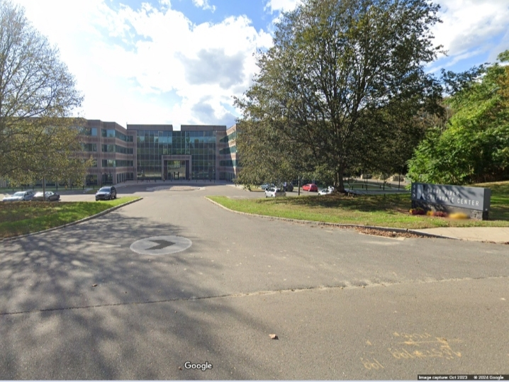 The Great River Corporate Center is on a 12-acre plot at 440 Wheelers Farm Road. The Milford property is up for auction.