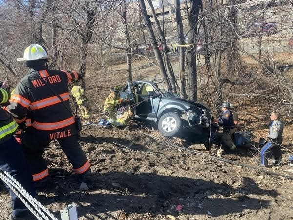 Firefighters had to rescue a driver in challenging conditions Wednesday afternoon. 