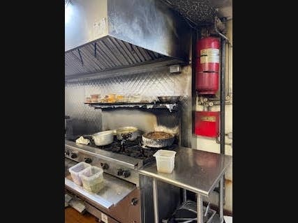 Smoke damage from a kitchen fire at a restaurant on Cambridge Street.