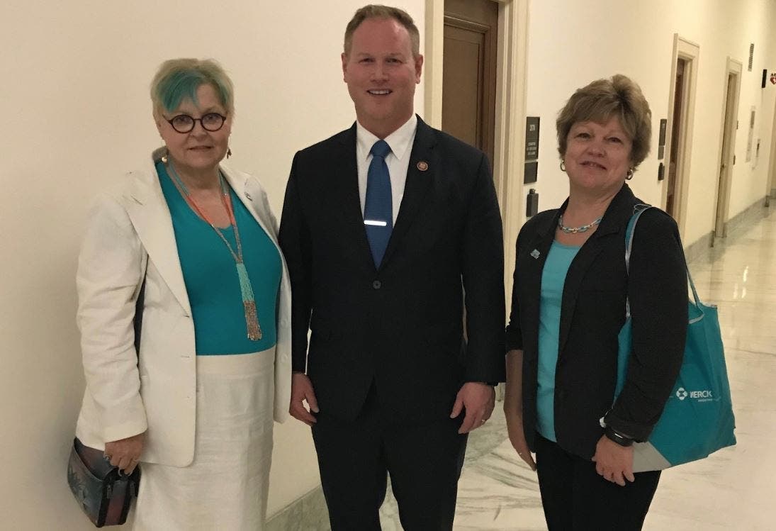 (Left to right): Renee Dietchman, Representative Steve Watkins, Sara Prem