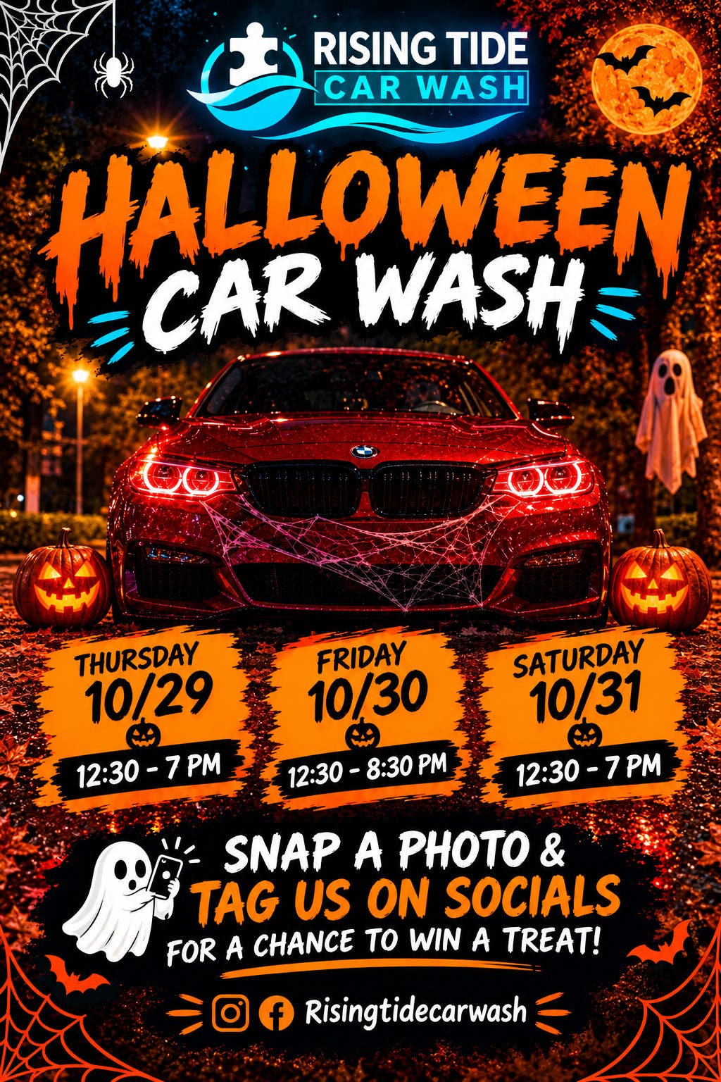 Enter If You Dare! Rising Tide Car Wash Transforms into a Haunted Car Wash Oct. 29–31