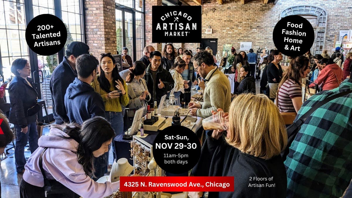 Chicago Artisan Market in Ravenswood - Sat-Sun, Nov 29-30 (Thanksgiving Weekend)