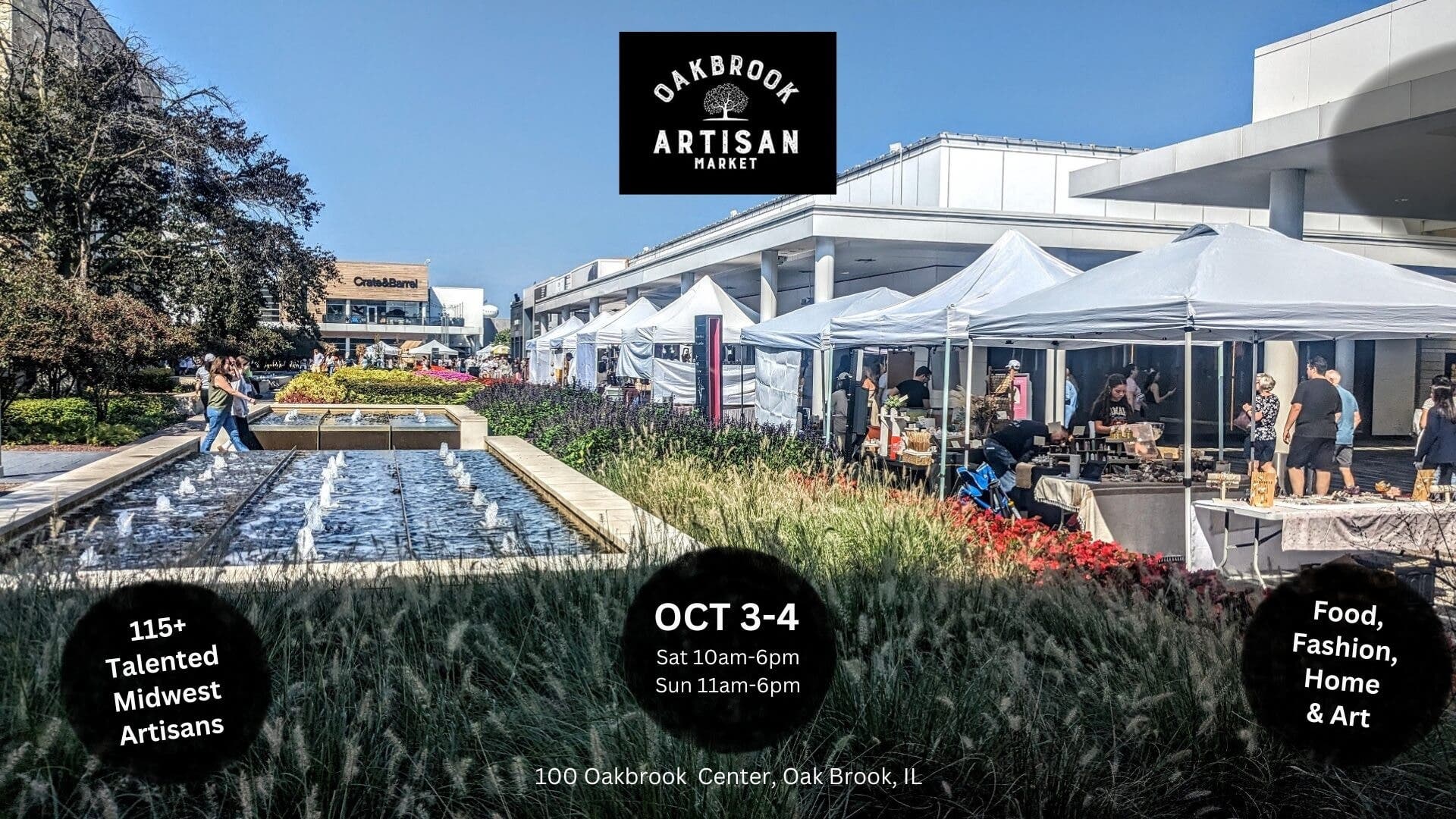 Oak Brook Artisan Market - Oakbrook Center (Sat-Sun, Oct 3-4)