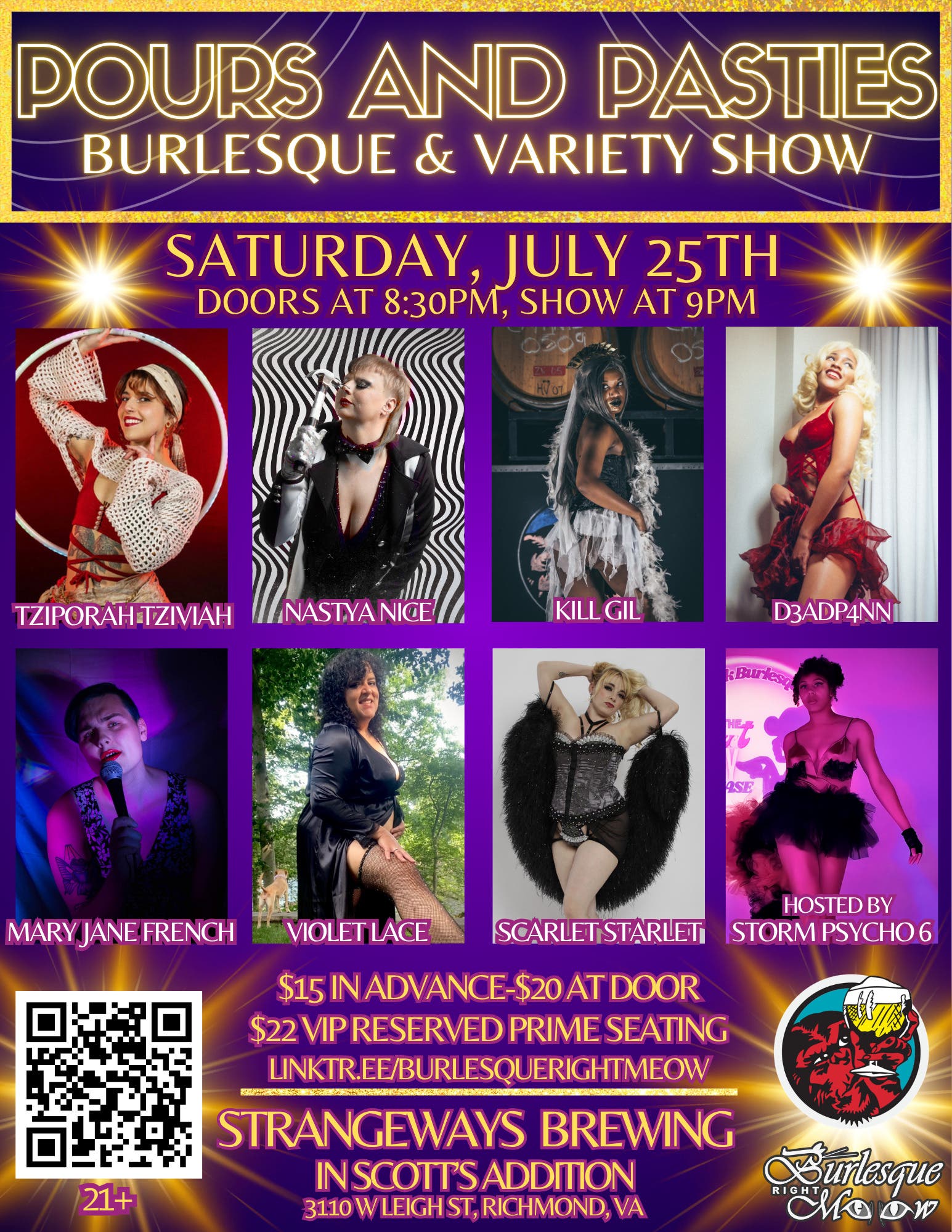 Pours and Pasties Burlesque and Variety Show!
