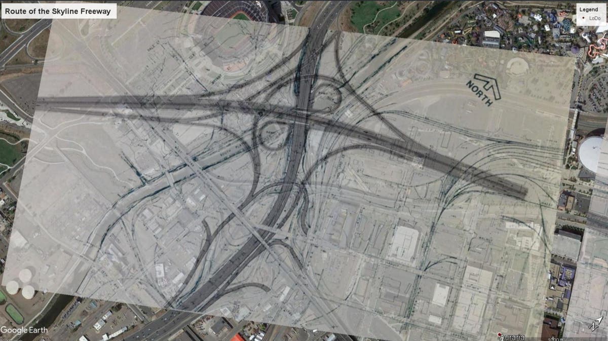 Proposed 1967 Skyline Freeway map Proposed 1967 Skyline Freeway map