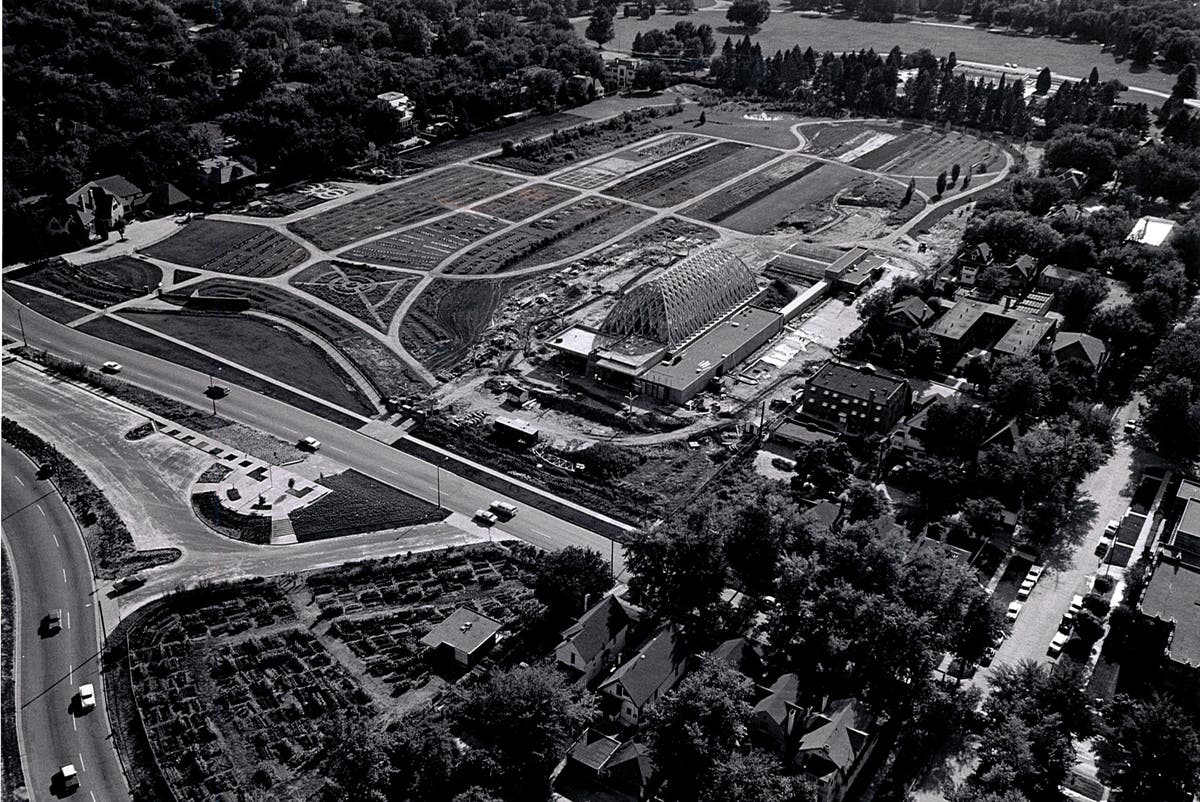 Aerial view of the Denver Botanic Gardens, 1960. Courtesy Denver Botanic Gardens.