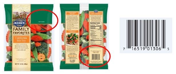 Mann's freshcut vegetables affected by recall. via US FDA