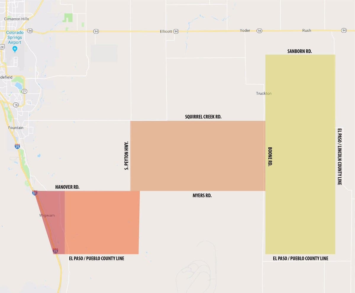 El Paso County Sheriff Evacuation map #117Fire