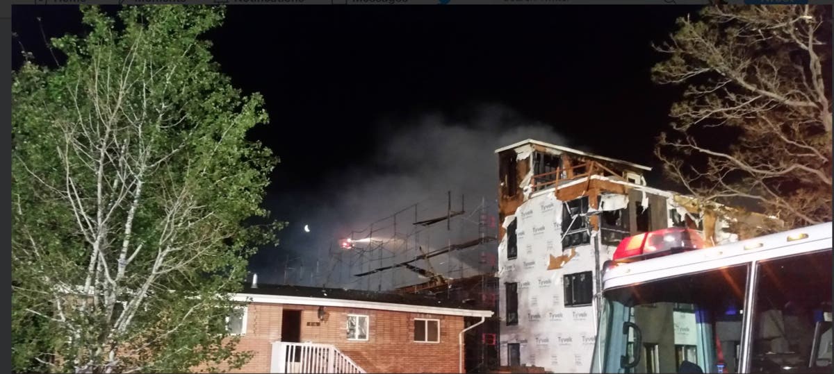 Construction site fire at 1930 Grove Street, Courtesy Denver Fire Dept.