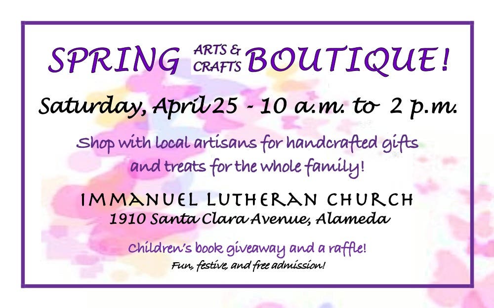 Spring Arts & Crafts Boutique in Alameda!