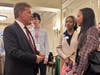 Youth Advocates Sara and Reina speak with Senator McKeon.