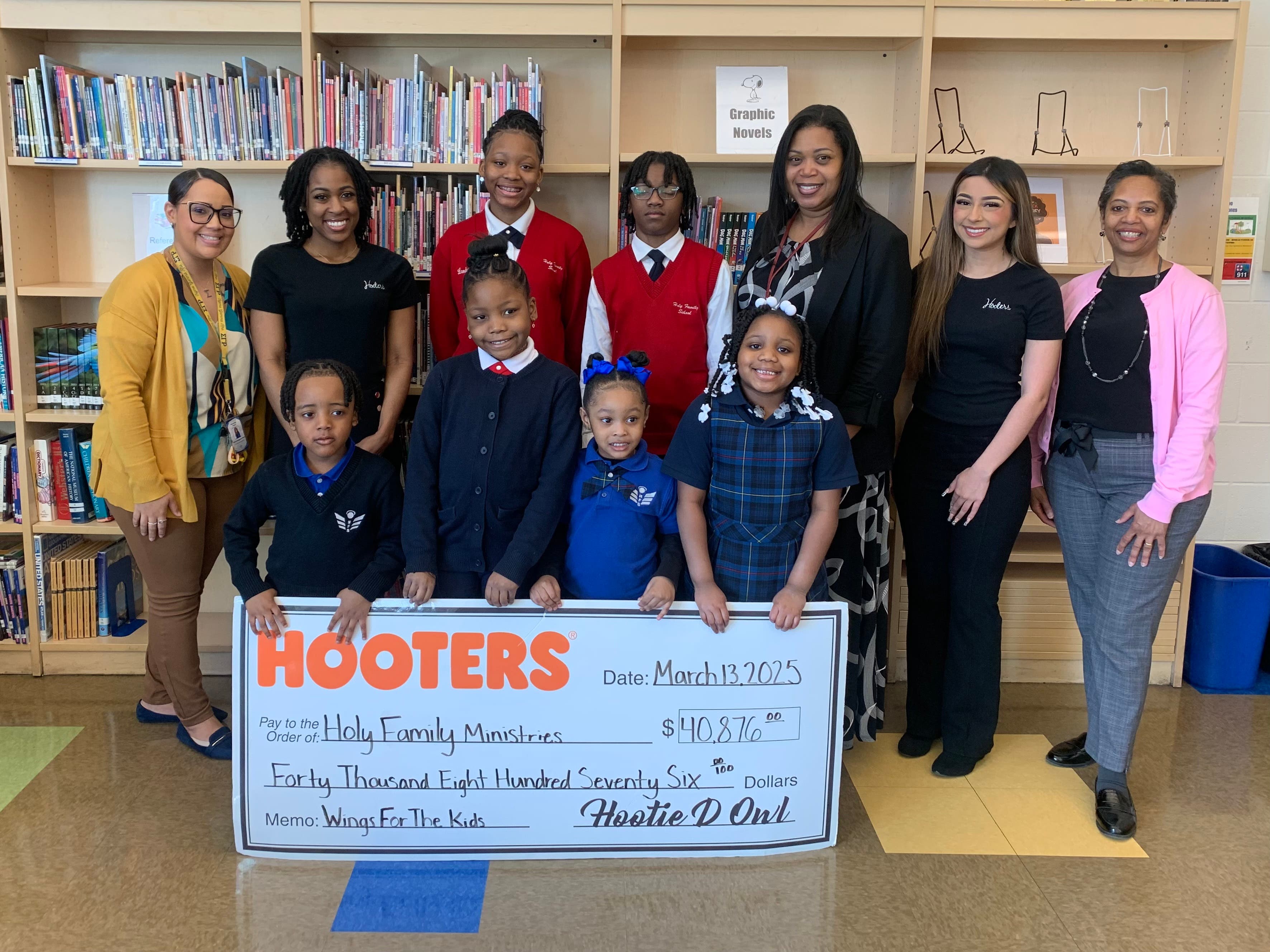 Hooters to Donate One-Third of All Chicken Wing Sales on Tuesdays in February to Holy Family School