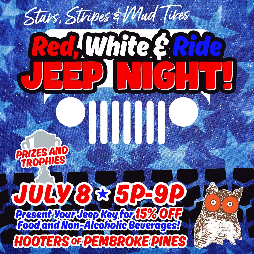 Stars, Stripes and Mud Tires at Hooters Jeep Night