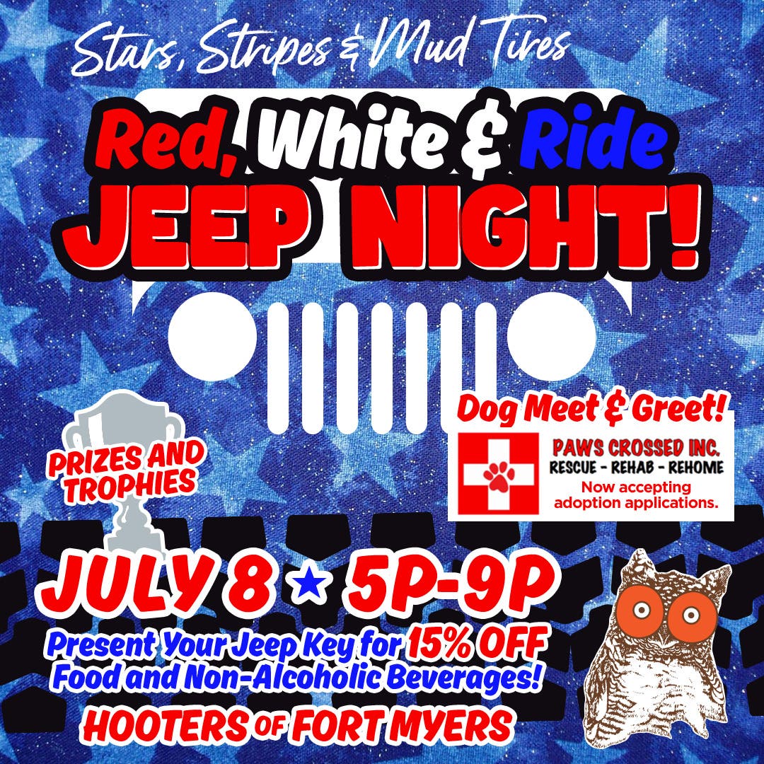 Stars, Stripes and Mud Tires at Hooters Jeep Night