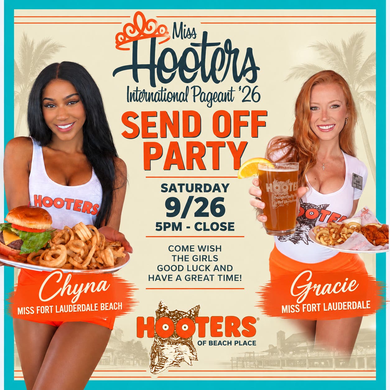 Fort Lauderdale Beach Place Hooters Holding a Pre-Pageant Send Off Party 
