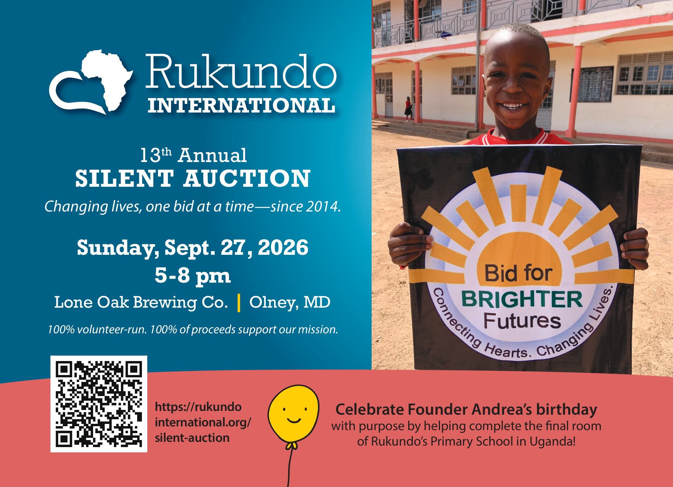 Rukundo International 13th Annual Silent Auction Party, Bid for Brighter Futures