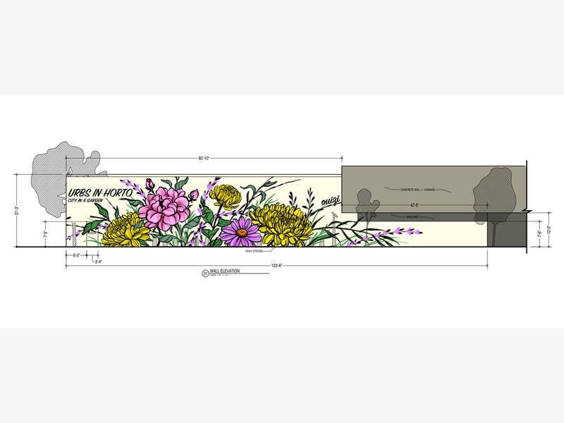 A rendering of artwork by Louise "Ouizi" Jones that will be installed this spring at 3637 N. Southport Ave