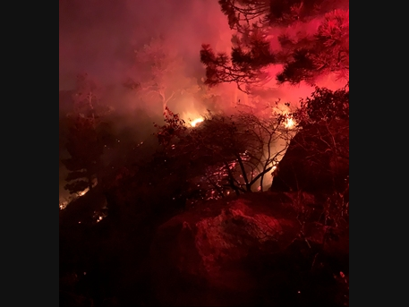 A fire broke out early Sunday morning near the 1,000 block of Flagstaff Mountain Road.