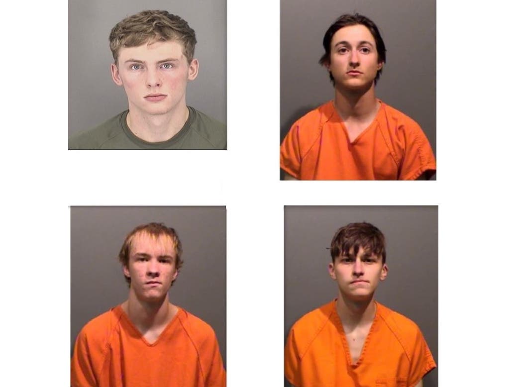 Four men have been sentenced for throwing a chlorine bomb at an Arvada police officer, the Jeffco DA said. 