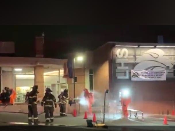 A person was hospitalized Thursday night after a chemical leak in Littleton High School, fire officials said.
