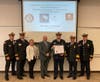 Verisk representatives present official ISO1 honors to the OFPD Thursday January 18, 2024 to Fire Chief Michael Schofield, Deputy Fire Chief Nick Cinquepalmi and top Fire Brass