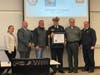 Verisk present highest honor to officials of OFPD. Accepting are Fire Commission member Donald Jeffers, Fire Chief Michael Schofield, Orland Park Village Manager George Kaczwara and Fire Marshal Michael Ercoli