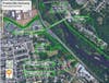 Photo showing proposed Learning Center connection to Phoenixville Greenway trails