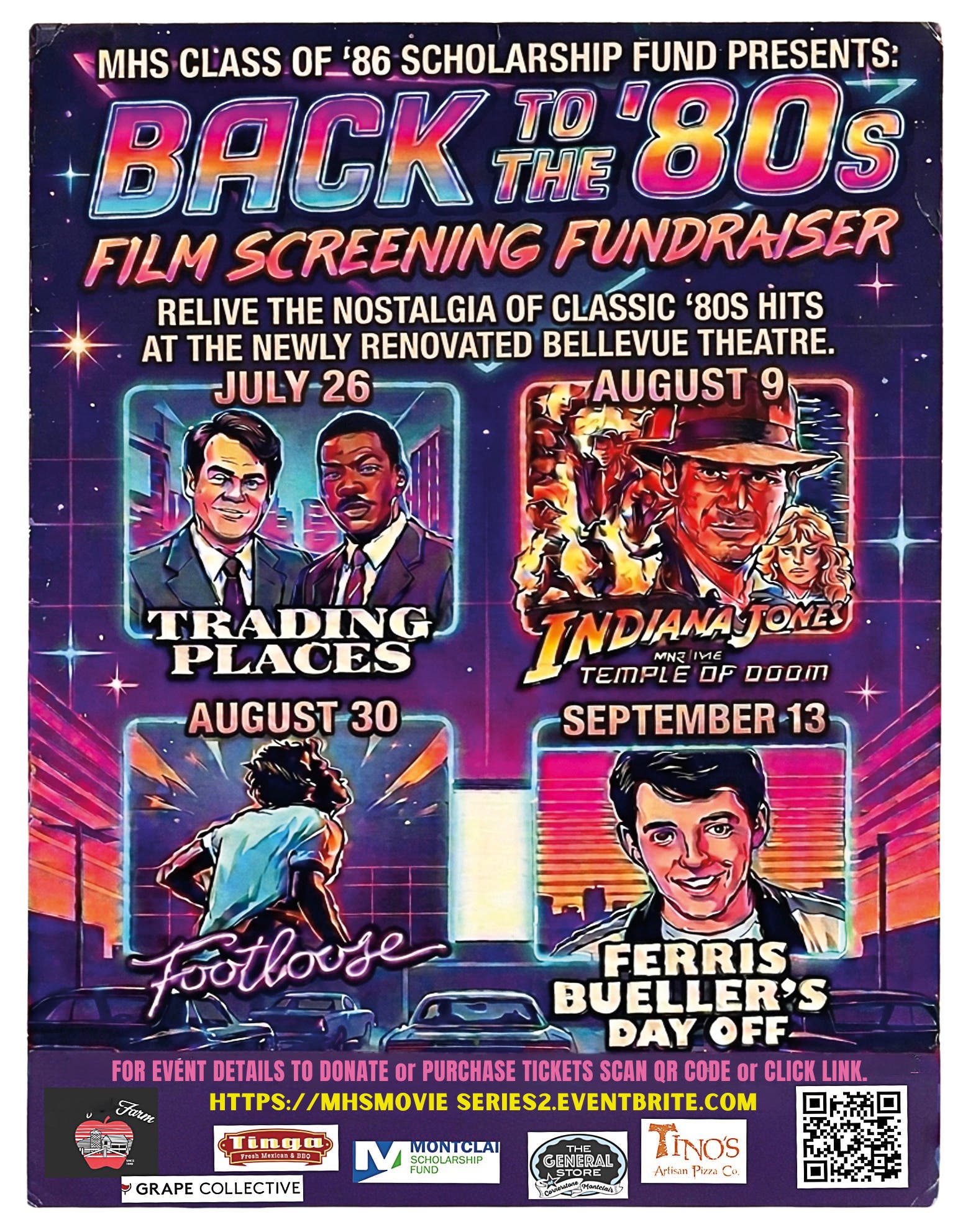 Back To The '80s Film Screening Fundraiser