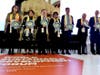 Dr. Ameenah Gurib-Fakim, former President of Mauritius, center, on behalf of Dr. Hong, Tao-Tze, President of FOWPAL, presents the compass clock of conscience to former presidents and influential leaders.  