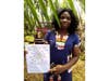 Sevidzem Ernestine Leikeki, a social officer at Cameroon Gender and Environment Watch (CAMGEW), led a group of young children from Central Africa to complete their coloring pages and send messages of love.