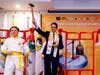 Hon. Dr. Michael Dowlath, Minister of Education of Trinidad and Tobago, is poised to ring the Bell of World Peace and Love.