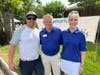 From left: Samaritan’s 2022 Drive FORE! A Good Cause Auction Chair Bob Hoey with the organization’s Chief Development Officer Chris Rollins and President and CEO Mary Ann Boccolini.