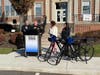 CHPD Chief Robert Kempf thanks Y.A.L.E. School for the e-bike donation. Also pictured, l-r: Y.A.L.E. School director Chris Sarandoulias, Cherry Hill Mayor Susan Shin Angulo and Cherry Hill Councilwoman Michele Berman Golkow.