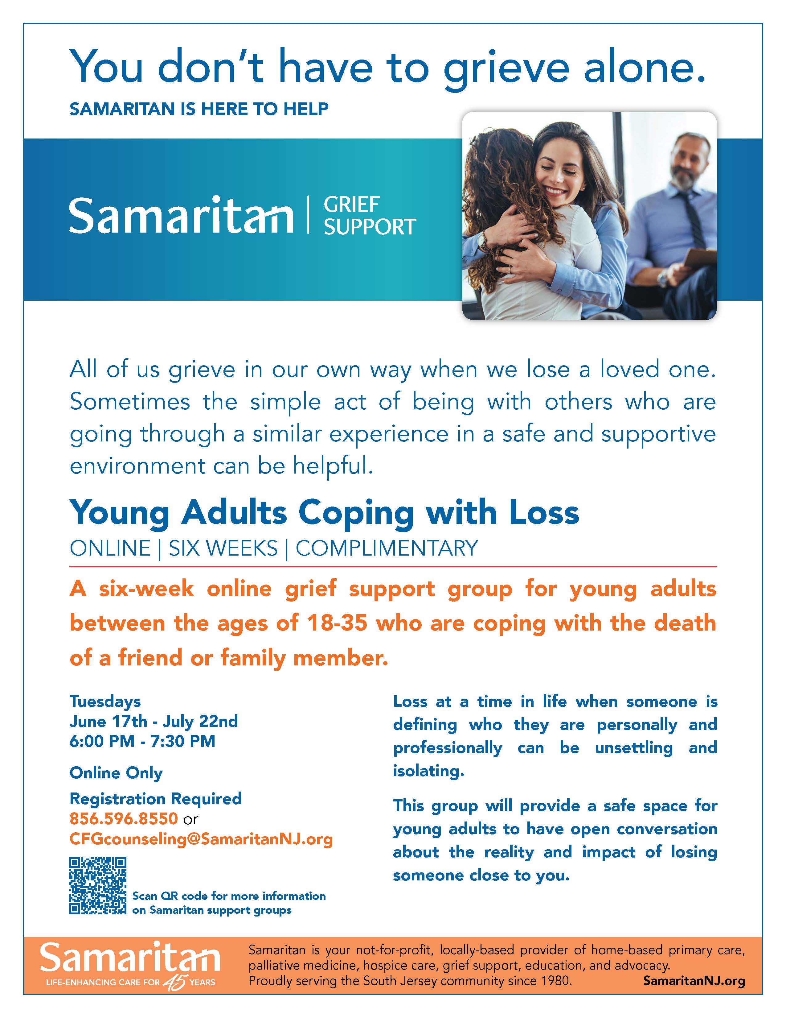 Samaritan Hosts Young Adults Coping with Loss Grief Support Group