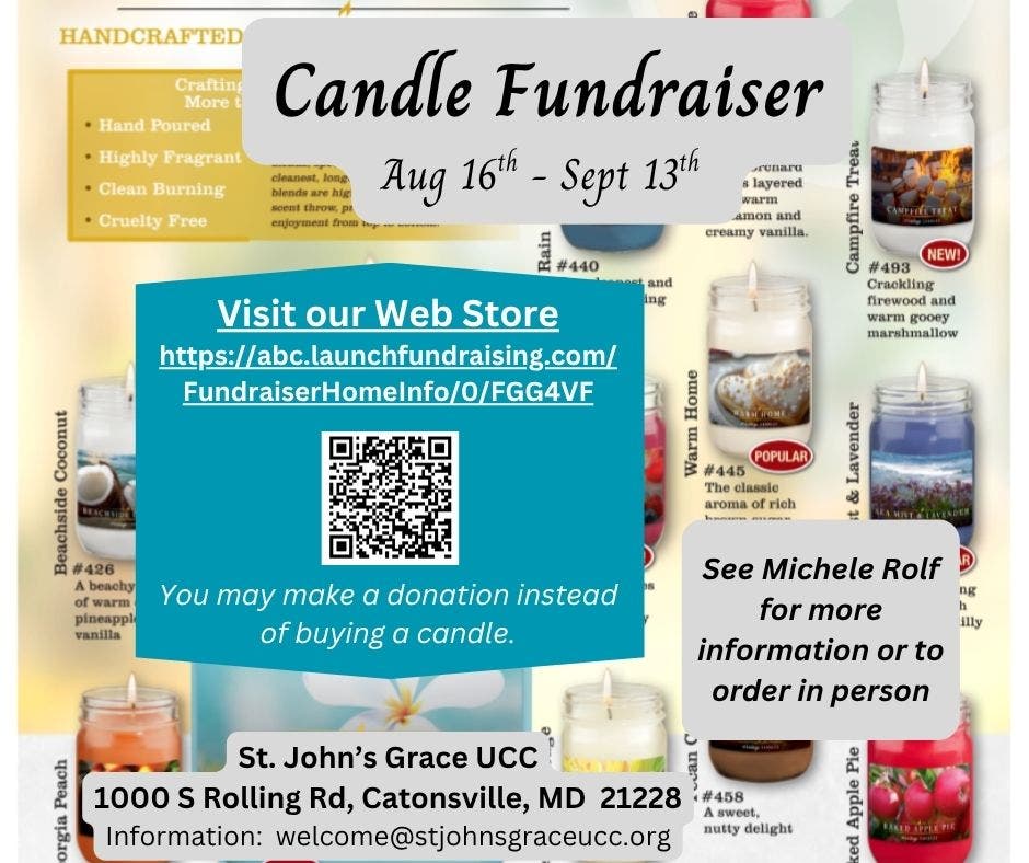Candle Sale Fundraiser - ONLINE - August 16 to September 13