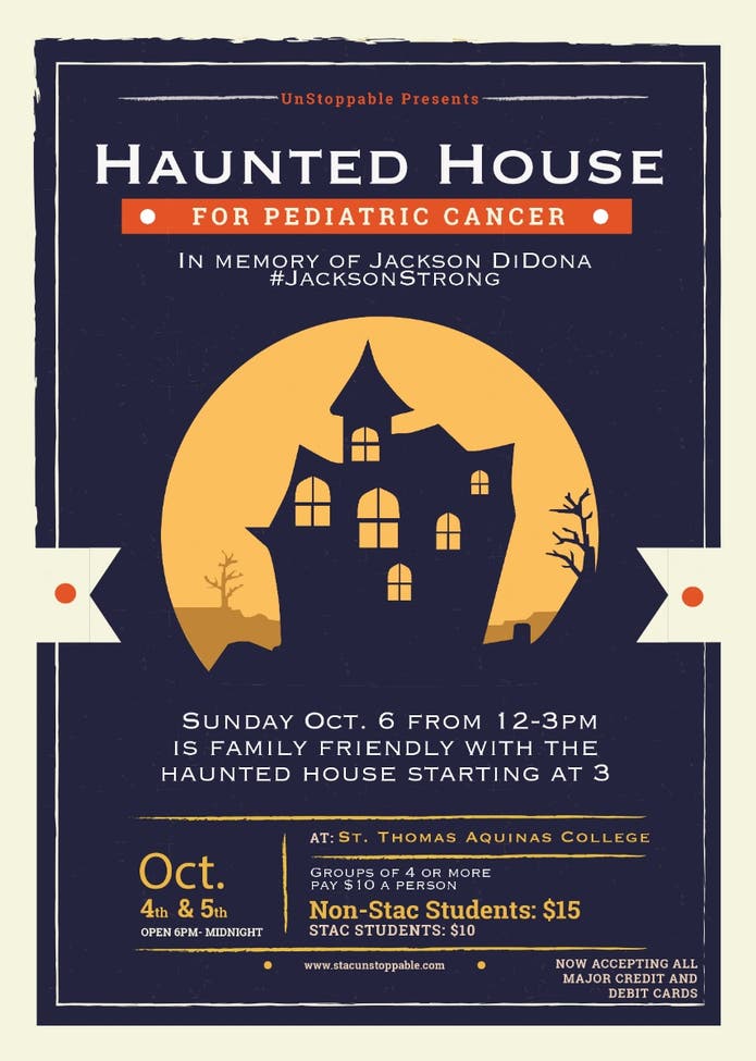 Oct 4 Haunted House for Pediatric Cancer STAC's