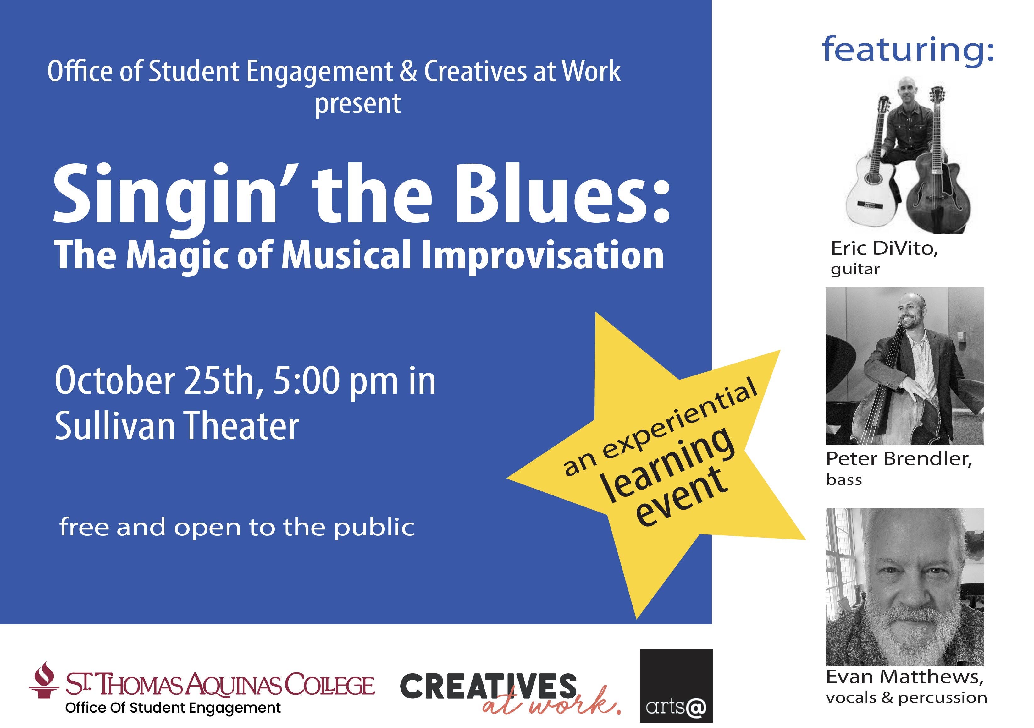 Oct 25 | St. Thomas Aquinas College Presents: Singin' the Blues - The Magic  of Musical Improvisation | New City, NY Patch