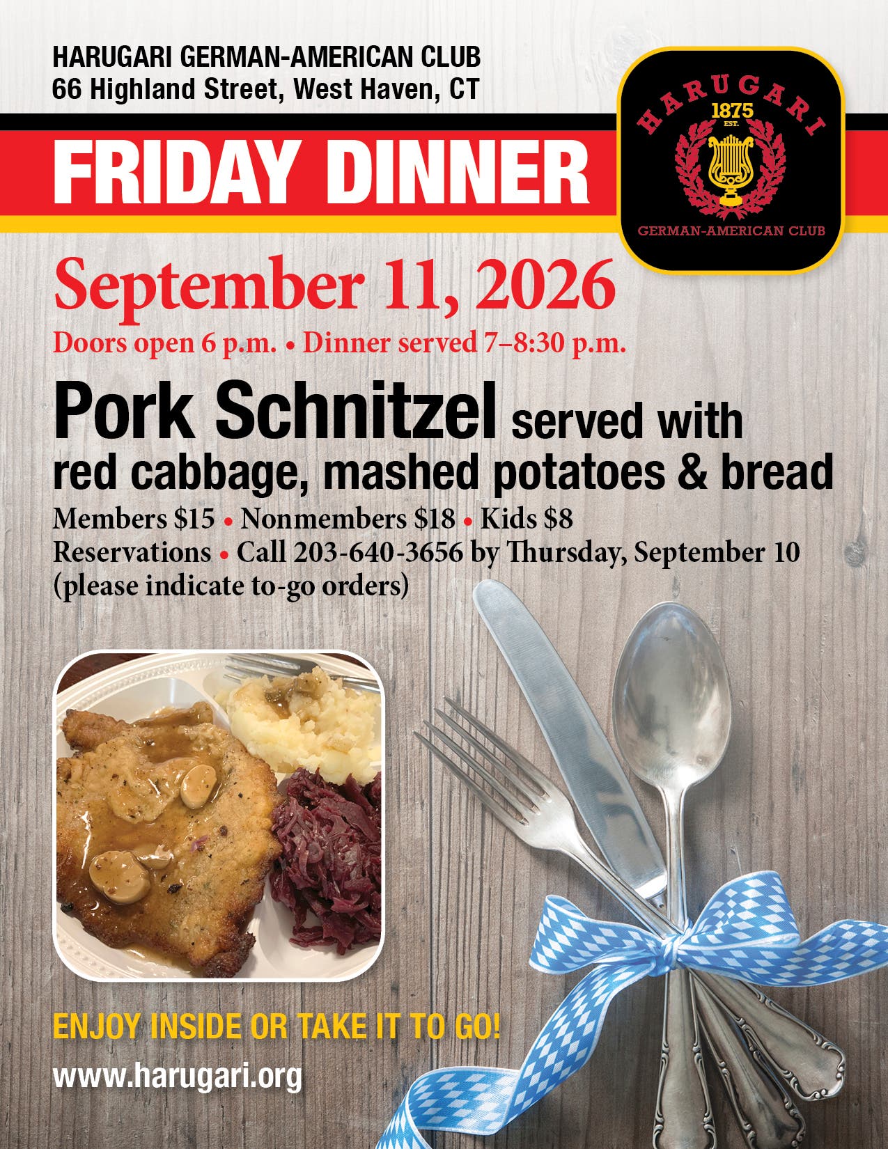Harugari Friday Dinner: Pork Schnitzel