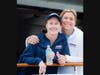 Kitty Tetreault and Olympic swimmer Janel Jorgensen McArdle. Kitty has been with Swim Across America for more than 30 years helping make waves to fight cancer. Kitty is a cancer survivor herself and excited for the August 6 Boston open water swim.