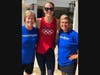 Vicki Bunke and Dr. Karen Wasilewski-Masker, a pediatric oncologist with the Aflac Cancer & Blood Disorders Center at Children's Healthcare of Atlanta, who was Grace Bunke's oncologist, with Olympic swimmer Amanda Weir. All 3 will be at Saturday's swim.