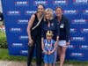 Olympic swimmers have been great supporters of Swim Across America - Fairfield County. Pictured are Cristina Tuescher, Donna de Varona and Janel Jorgensen McArdle, along with Willa Kosh, a 6-year-old cancer survivor.