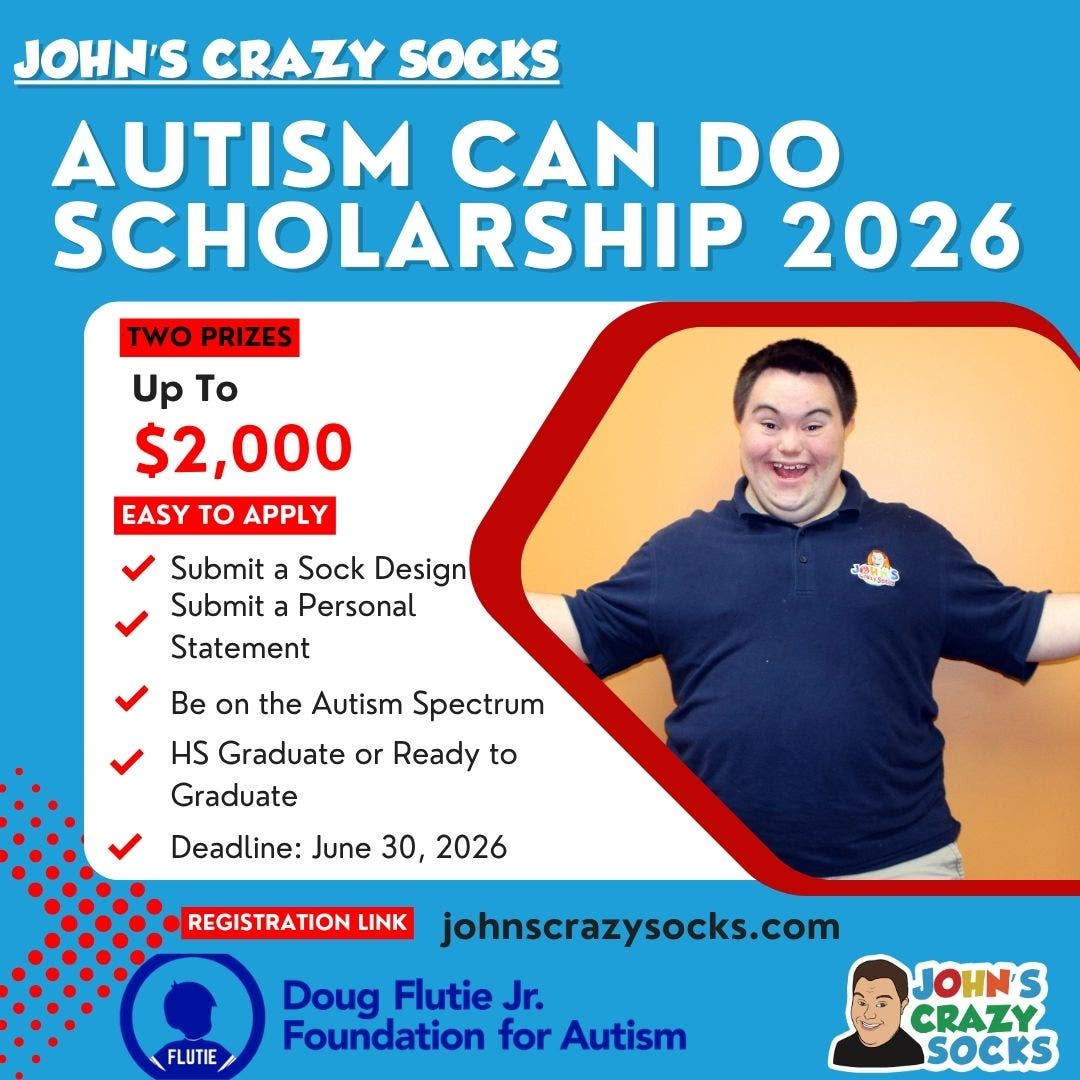 John’s Crazy Socks Opens Applications for Its Eighth Annual “Autism Can Do” Scholarship