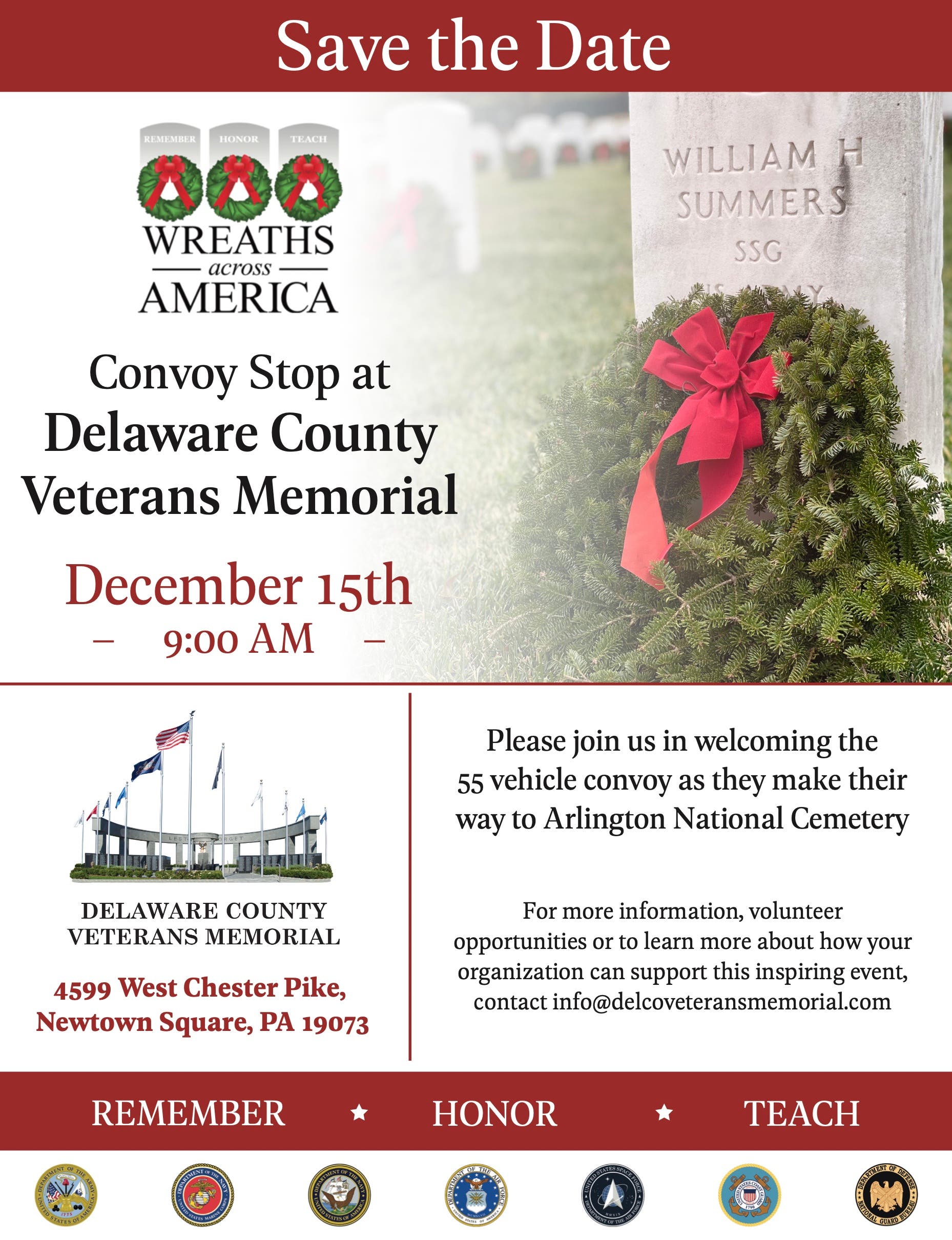 Dec 15 Wreaths Across America Escort to Arlington Stop at DCVMA