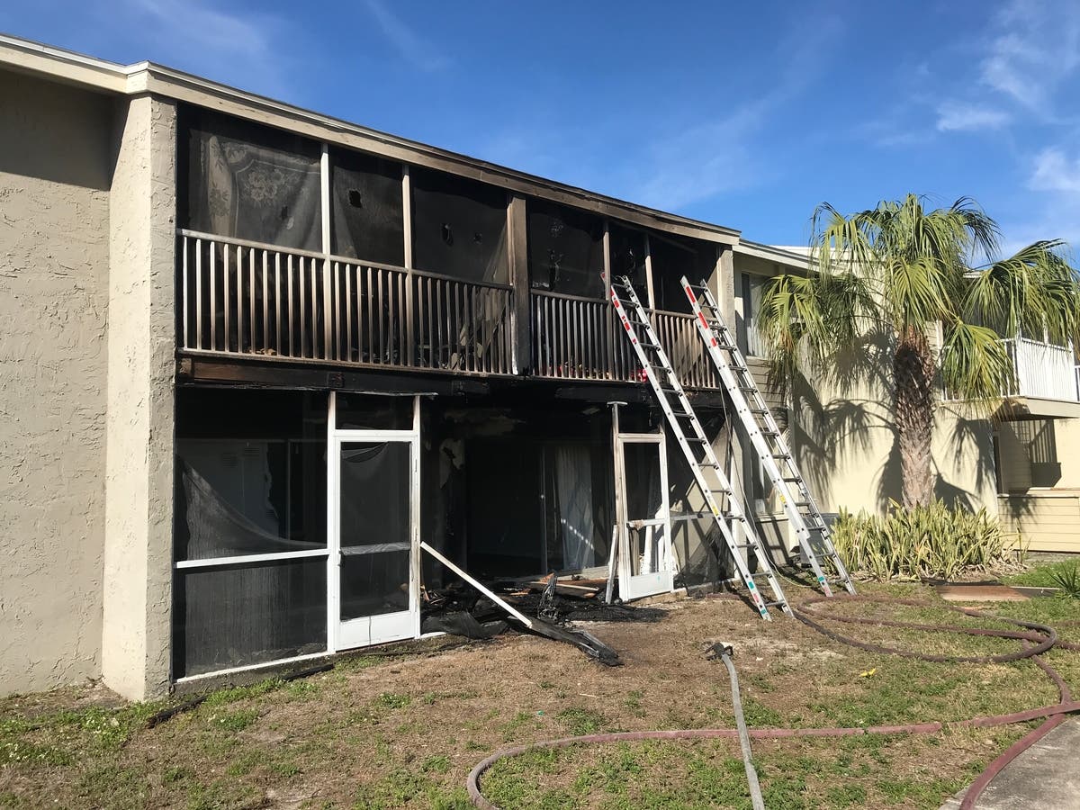 Four apartments were damaged in a fire on Saturday. 