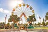 A Ferris wheel on the beach provides visitors with a bird's-eye view of the festival. 