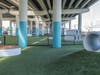 Special artificial turf was installed that is gentler on the paws of dogs.