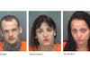 Police arrested three accused drug dealers. 