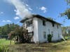 A two-story home was severely damaged when a fire broke out Tuesday afternoon.