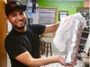 Chef Uzi shows off his 14-inch burrito.