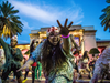 Ghouls and zombies gathered to perform the epic Michael Jackson "Thriller" dance. 
